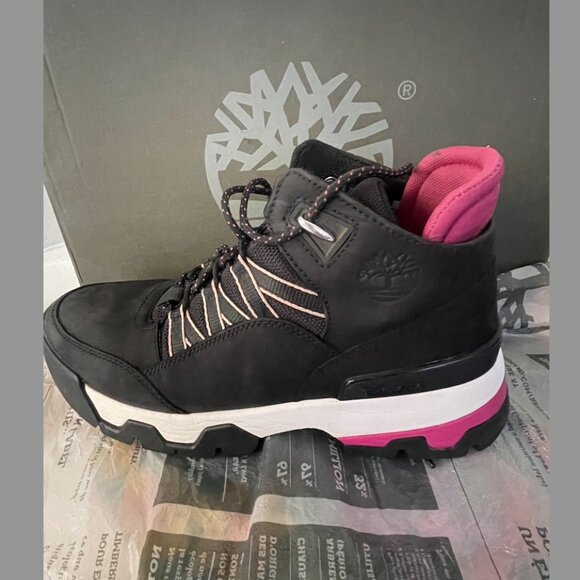 Timberland Women's Hiking Boots, Size 8M, Euro Swift Style Black and Pink - Picture 1 of 4